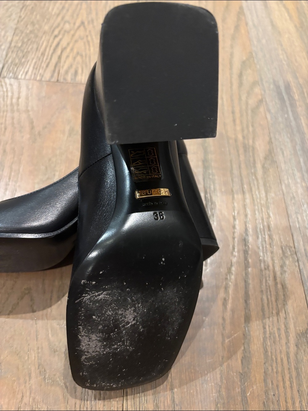 Gucci Women's Black Leather Horsebit Pumps 36 - Picture 6 of 8